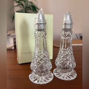 Galway Irish Crystal Ashford 7.5 inch Salt & Pepper Shakers